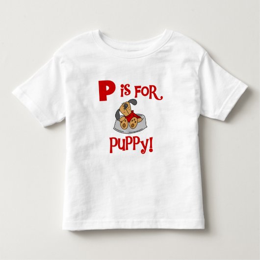 Pは子犬のTシャツおよびギフトのためです トドラーTシャツ (正面)