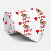 Pは子犬のTシャツおよびギフトのためです ネクタイ (ロール)