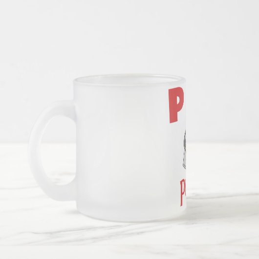 Pは子犬のTシャツおよびギフトのためです フロストグラスマグカップ (左)