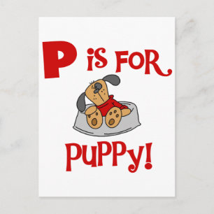 Pは子犬のTシャツおよびギフトのためです ポストカード