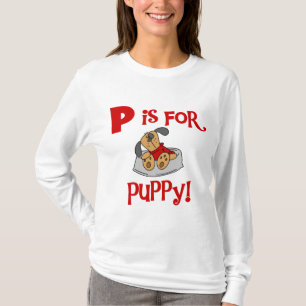 Pは子犬のTシャツおよびギフトのためです Tシャツ