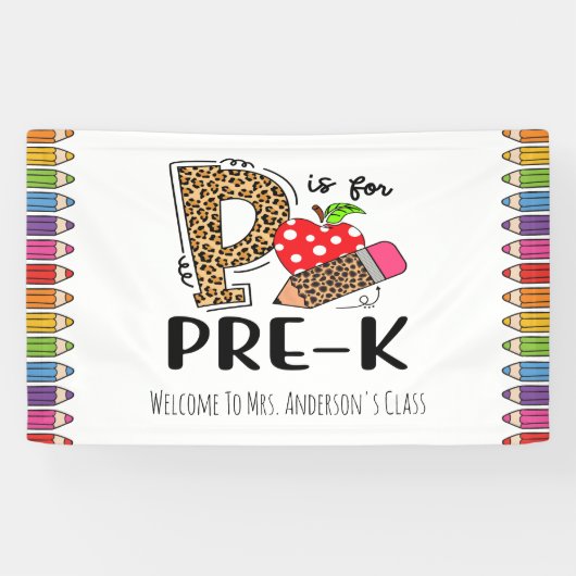 Pは幼稚園の新学期を歓迎します 横断幕 (横)