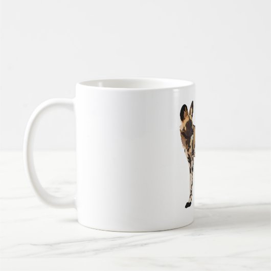 Pは犬色彩の鮮やかだ コーヒーマグカップ (左)