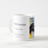 Pは紫色のアルファベットの芸術のマグのためです コーヒーマグカップ (正面左)
