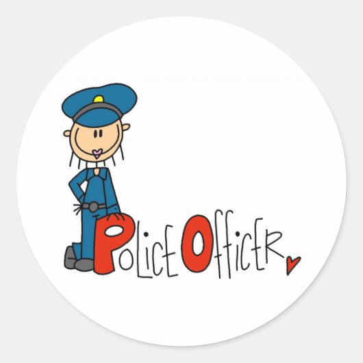 Pは警察官のポスター ラウンドシール (正面)