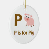 Pは豚のP セラミックオーナメント (右)