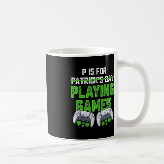 Pは遊St patricks dayおもしろいゲーマーB用 コーヒーマグカップ (右)