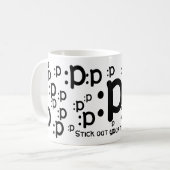 : pは、あなたの舌のマグを突き出ます コーヒーマグカップ (正面左)