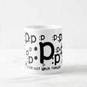 : pは、あなたの舌のマグを突き出ます コーヒーマグカップ (中央)