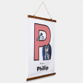 Pは… パーソナライズされた 吊り下げ型タペストリー (傾斜あり)