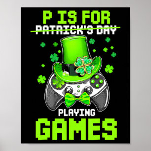 PはGames Boy Kids遊 Video Gamer St Pat用 ポスター