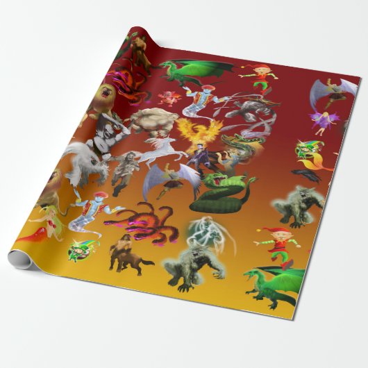 PはPhoenix Wrap紙(金ゴールド)用 ラッピングペーパー (アンロールド)