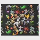 PはPhoenix Wrapping紙（黒）用 ラッピングペーパー (フラット)