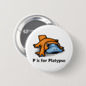 PはPlatypusのためです 缶バッジ (正面&裏面)