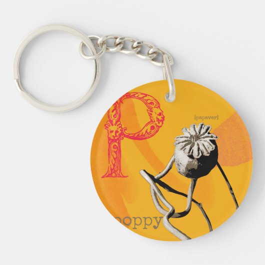 PはPoppyキーチェーン用 キーホルダー (正面)