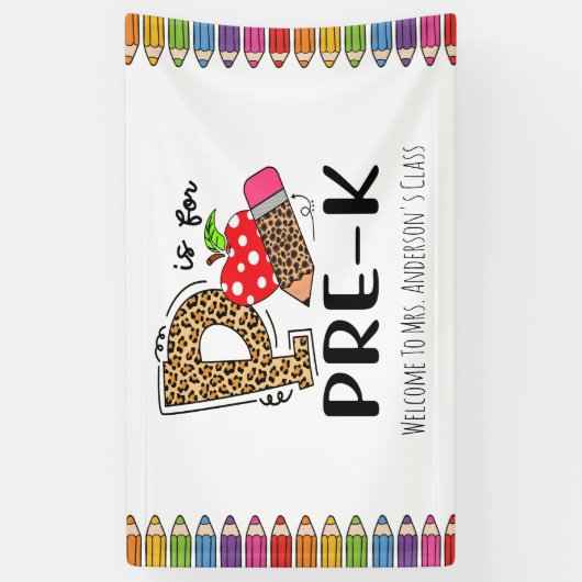 PはPRE-K新学期へようこそ 横断幕 (縦)