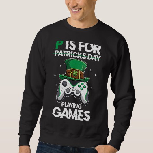 Pはsゲーム遊用ビデオゲームSt Patrick S Da スウェットシャツ (正面)