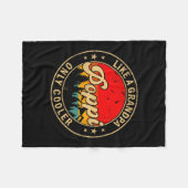 Pみたいな祖父だけど、もっとかっこいいレトロパパ フリースブランケット (正面(横))