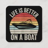 Pをボートに乗せた船のキャプテンの方がヴィンテージの生活が良い スクエア名刺 (裏面)