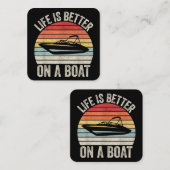 Pをボートに乗せた船のキャプテンの方がヴィンテージの生活が良い スクエア名刺 (正面/裏面)