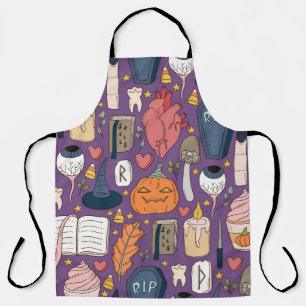 Pを使ったかわいい、見栄えの良いシームレスなハロウィーンパターン エプロン