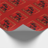 Pを包むラムのヒツジのヤギ年の中国のな挨拶 ラッピングペーパー (角)