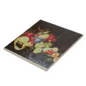 Pを含むデルフトボールのフルーツが付いている静物画、 タイル (側面)