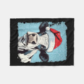 Pアート カラフルな牛のクリスマス フリースブランケット (正面(横))