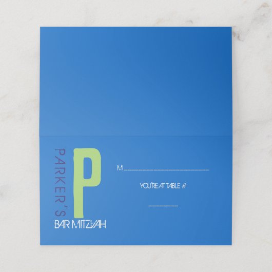 Pイニシャルコレクションバー（ユダヤ教の）バル・ミツバーシーティングエスコート プレイスカード (外部開封)