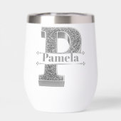 Pイニシャルパーソナライズされたシルバーモノグラムあなたの名前 (背面)