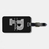 Pイニシャルパーソナライズされたシルバーモノグラムあなたの名前 ラゲッジタグ (裏面横)