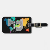 Pイニシャルパーソナライズされたシルバーモノグラムあなたの名前 ラゲッジタグ (正面横)