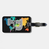 Pイニシャルパーソナライズされたシルバーモノグラムあなたの名前 ラゲッジタグ (裏面横)