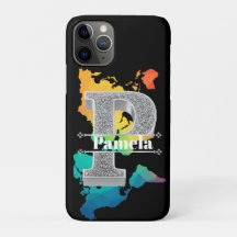 Pイニシャルパーソナライズされたシルバーモノグラムあなたの名前