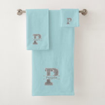 Pイニシャルパーソナライズされたシルバーモノグラムあなたの名前B