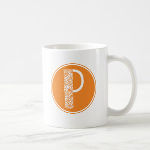 Pイニシャルフローラモノグラム コーヒーマグカップ