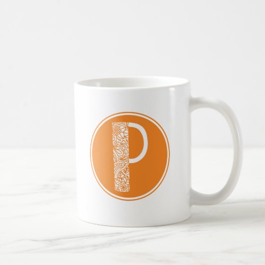 Pイニシャルフローラモノグラム コーヒーマグカップ (右)