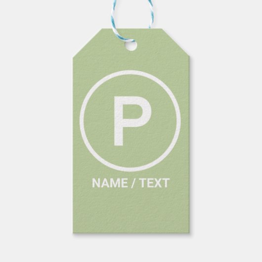 Pパレオダイエットグリーン自然なし穀物ブランディング ギフトタグ (正面)