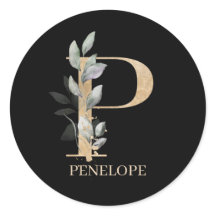 Pモノグラムパーソナライズされたフローラ