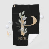 Pモノグラムフローラパーソナライズされた ゴルフタオル (インサイチュ)