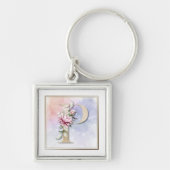 Pモノグラムブルゴーニュフローラキーチェーン キーホルダー (正面)