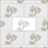 Pモノグラム加飾文字カスタム布 ファブリック (タイル)