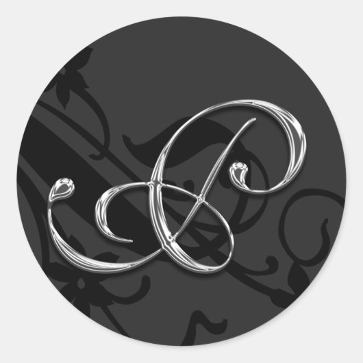 Pモノグラム文字結婚の封筒用シールシール ラウンドシール (正面)