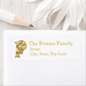 Pモノグラム「アイルランド金ゴールド」デザイン住所 シール (インサイチュ)