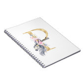 P字パーソナライズされた名一文字 ノートブック (右側)