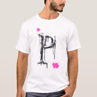 P文字 – タイポグラフィ Tシャツ