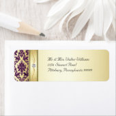 P1金ゴールド紫エレガントダマスクダイヤモンドラベル ラベル (インサイチュ)