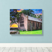 P1010074 – ジェームズタウン、バージニア古教会 キャンバスプリント (インサイチュ (ウッドフロア))