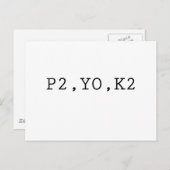 P2、YO、K2 ポストカード (正面/裏面)