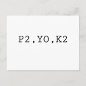 P2、YO、K2 ポストカード (正面)